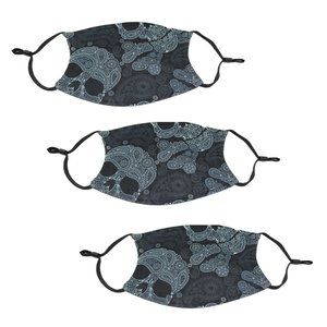 Pack of 3 Adjustable Polyester Graphic Face Mask